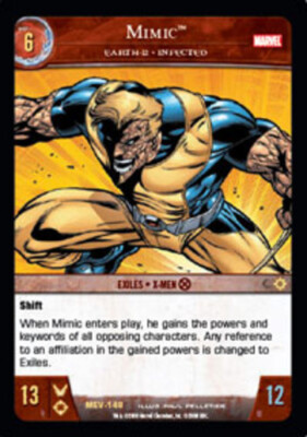 VS System: Mimic, Earth-12  Infected [Played] Marvel Evolution TCG CCG Classic M