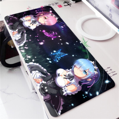 Re Zero Anime Girl Rem Ram Large Mouse Pad Mat Thicken Keyboard Gaming Play Mat Re Zero Anime Girl Rem Ram Large Mouse Pad Mat Thicken Keyboard Gaming Play Mat