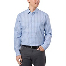 Calvin Klein Men  s Comfort Dress Shirt, Blue - Size L 16-16.5 L 34-35