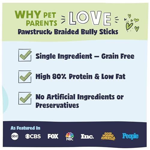 Natural 12” Braided Bully Sticks for Dogs - Tough 10 Count (Pack of 1) 12" - Picture 5 of 7