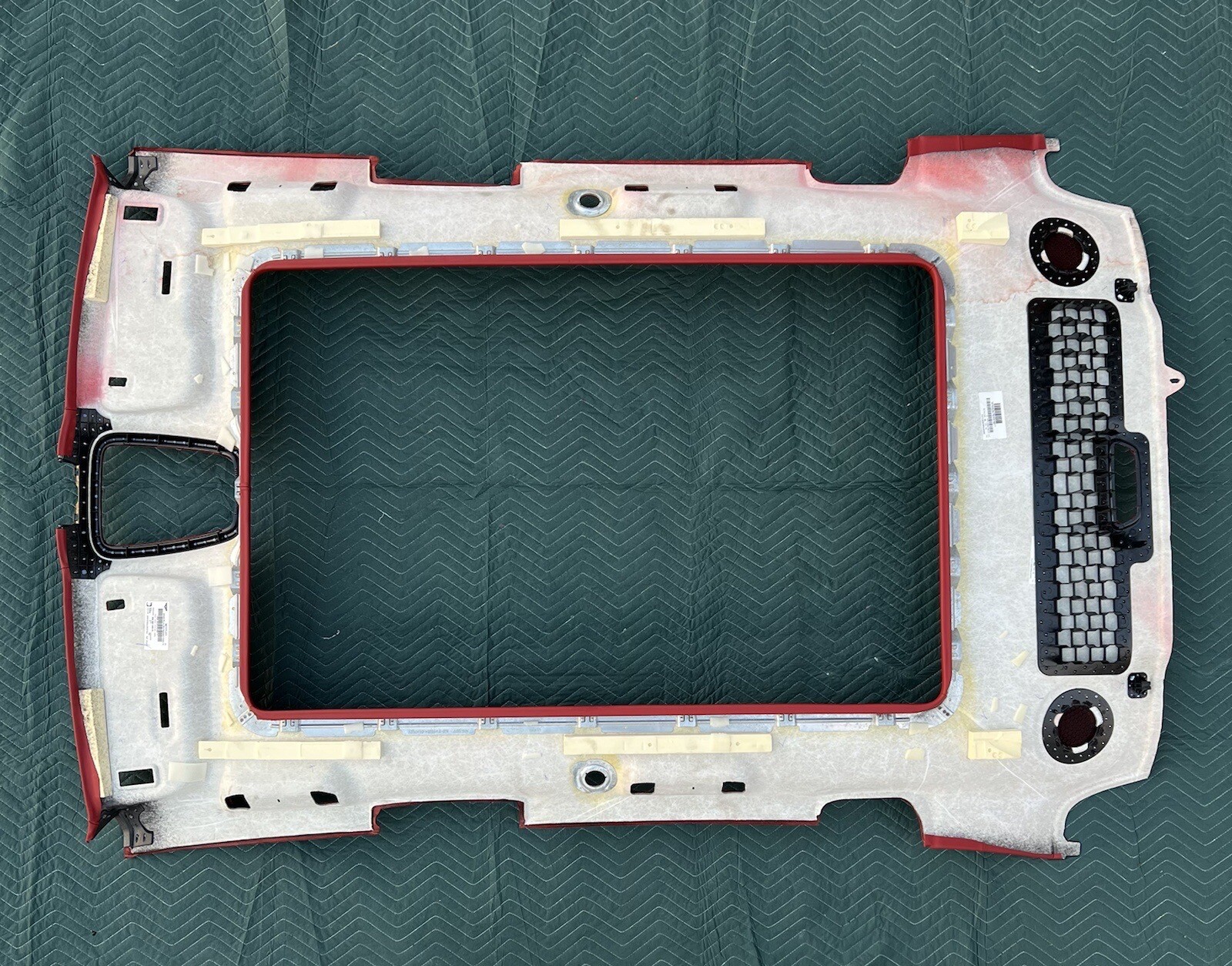 Bentley Bentayga 16-20 Red Leather Roof Upper Headliner Cover Trim Panel OEM