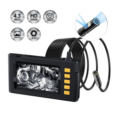 Dual Lens Endoscope Industrial Borescope Inspection Camera 1080P 4.3'' LCD IP67