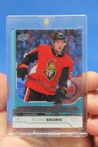 2017-18 Logan Brown UD Upper Deck Young Guns Clear Cut Acetate #217 Rookie RC
