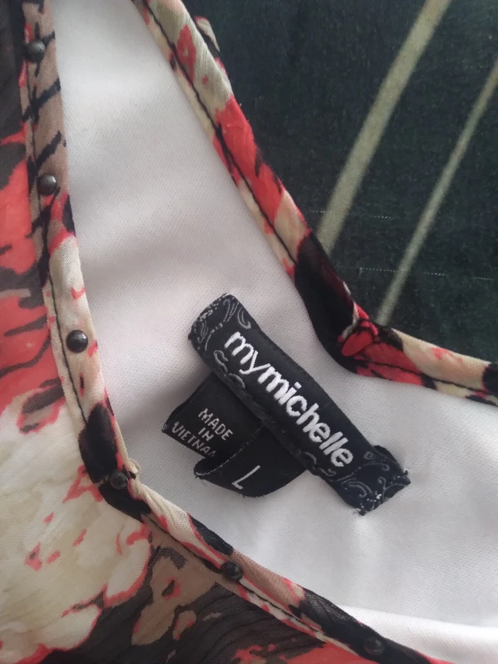 Blusa Vintage My Michelle Top Grande Multicolor Forrada De Colección Años 2000 Y2K Foto 2 de 4