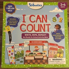 Skillmatics I Can Read Write  Wipe Activity Mat W/ 2 Dry Erase Markers