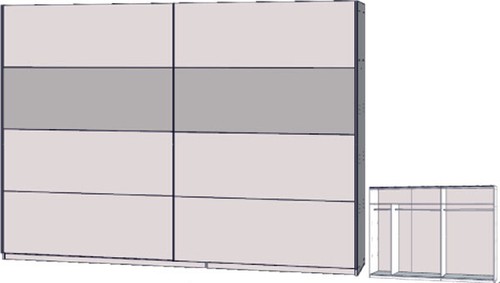 Kleiderschrank Schwebetürenschrank Schrank 270cm weiß Schwarzglas 53693510 - Bild 2 von 2