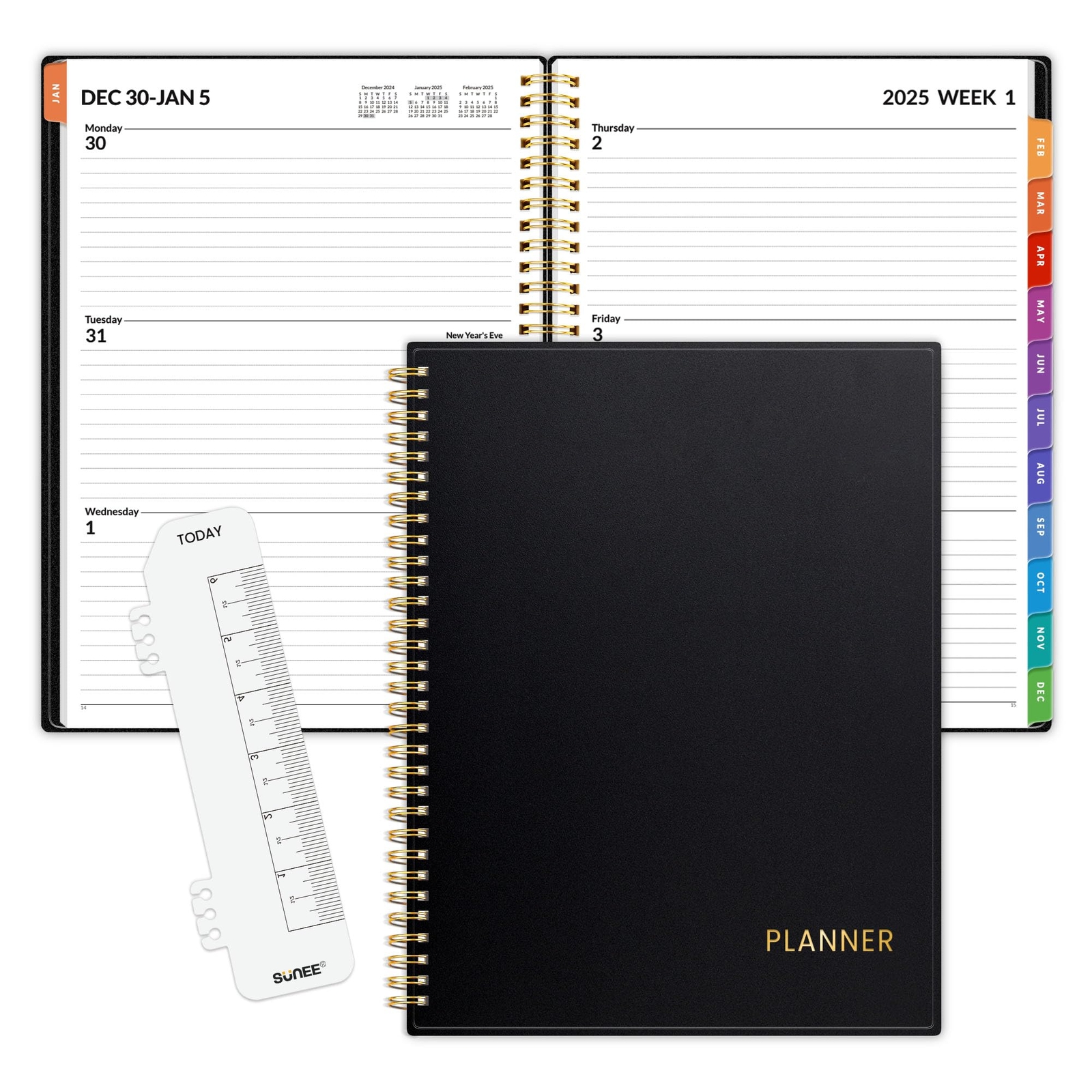 2025 Weekly and Monthly Planner - from January 2025 - December 2025, 8.5