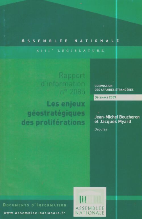 Les enjeux géostratégiques des prolif... - Collectif - V2108990
