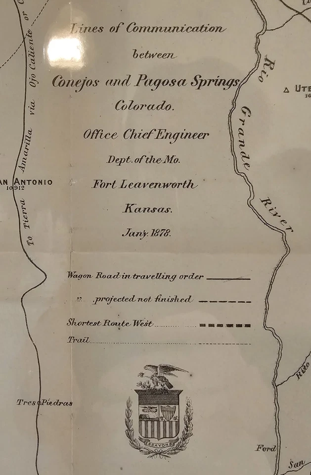 1878 Map: Fort Leavenworth 14x20 - Antique Military Chart for Collectors! - Image 2 of 3