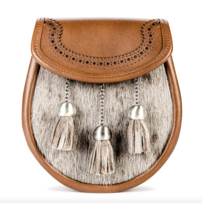 Norwood Collection Semi Dress Brown Leather Seal Sporran - Optionale Kette