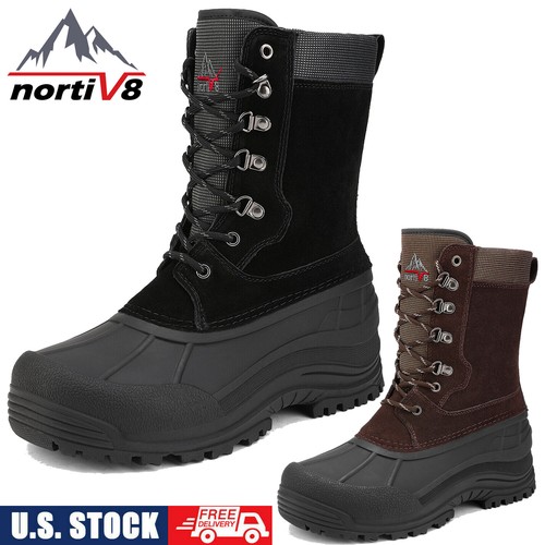 Waterdichte Outdoor Laarzen NORTIV 8 Heren Winterlaarzen - Geïsoleerd, Waterdicht, Tot -25°C - Sneeuwlaarzen Outdoor Snowboots Maat 49