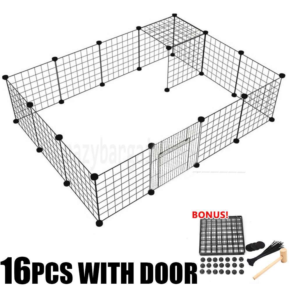 16 Panel Pet Dog Playpen Puppy Exercise Cage Enclosure Fence Cat Rabbit