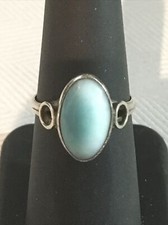 Beautiful Vintage Sterling Silver Larimar Ring Size 6 5/8