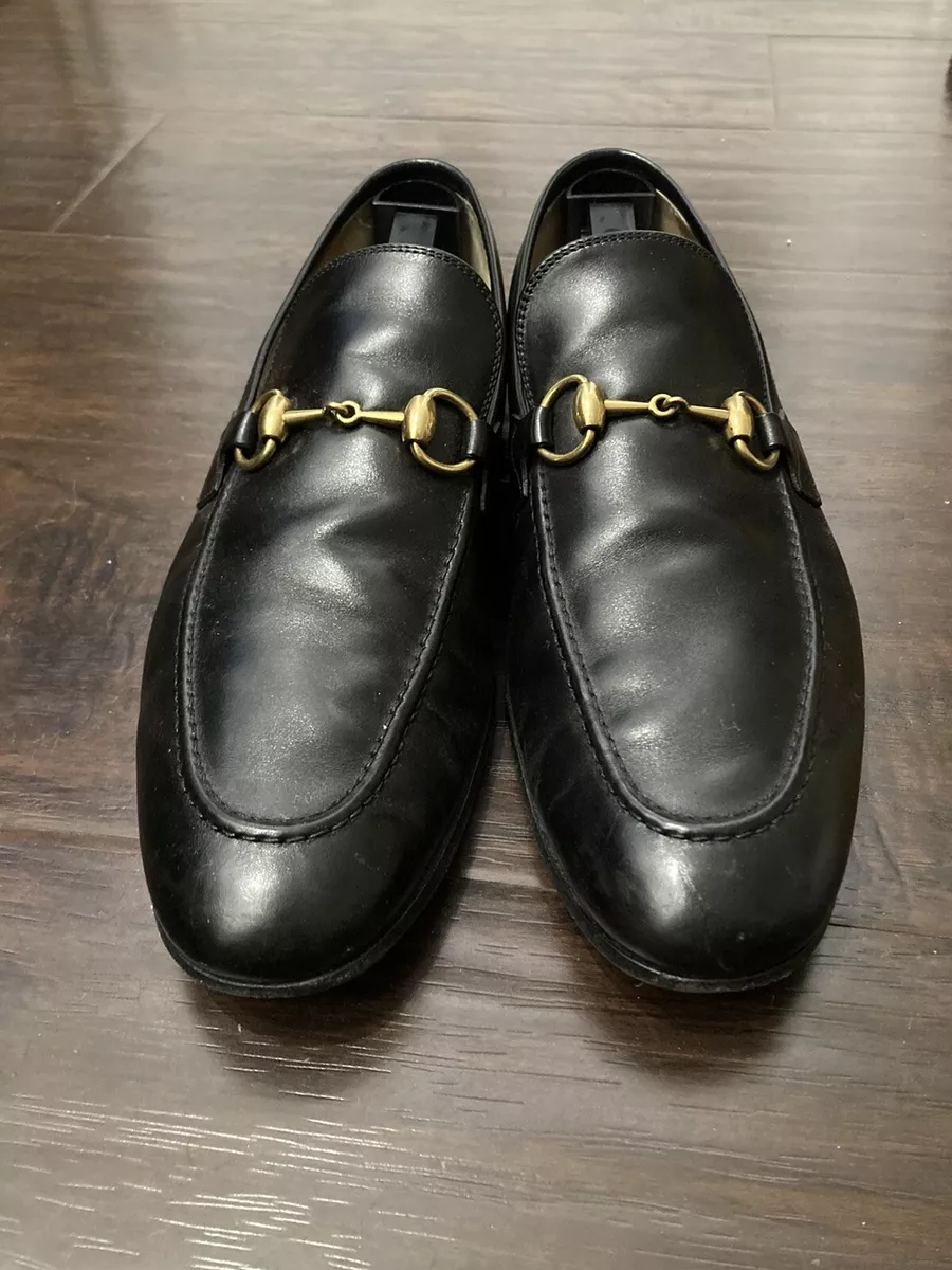 Black Shiny Leather Gucci Jordaan Loafer