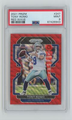 2021 Panini Prizm Red Wave Tony Romo 095/149 PSA 9 Dallas Cowboys #247 ...