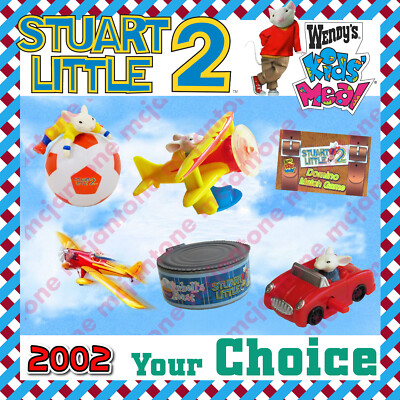 Wendy's 2002 STUART LITTLE 2 Movie MOUSE Cat BI-PLANE Snowbell