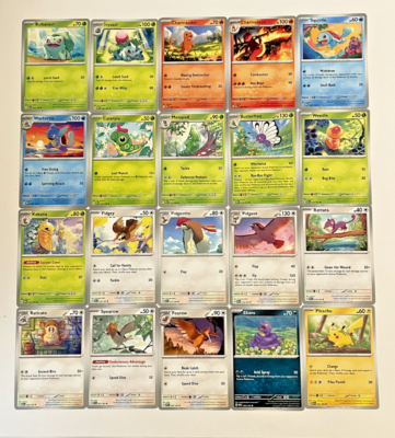 Pokémon Scarlet & Violet 151 Complete Common/Uncommon Set 128 Cards
