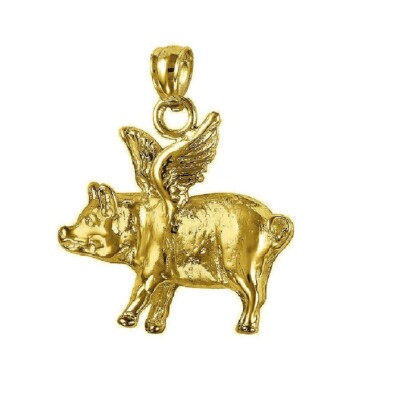 Flying Pig Charm Sterling Silver - Made in the USA Flying Pig Charm Sterling Silver - Made in the USA