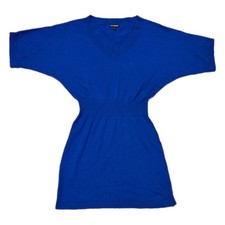 Express Dress Womens S Royal Blue Sweater Tunic 3/4 Batwing Academia Y2K Preppy