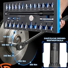 PROFI-DREHMOMENTSCHL&Uuml;SSEL SATZ 1/2" 50-350 Nm DREHMOMENT SCHL&Uuml;SSEL BIT NUSS KFZ