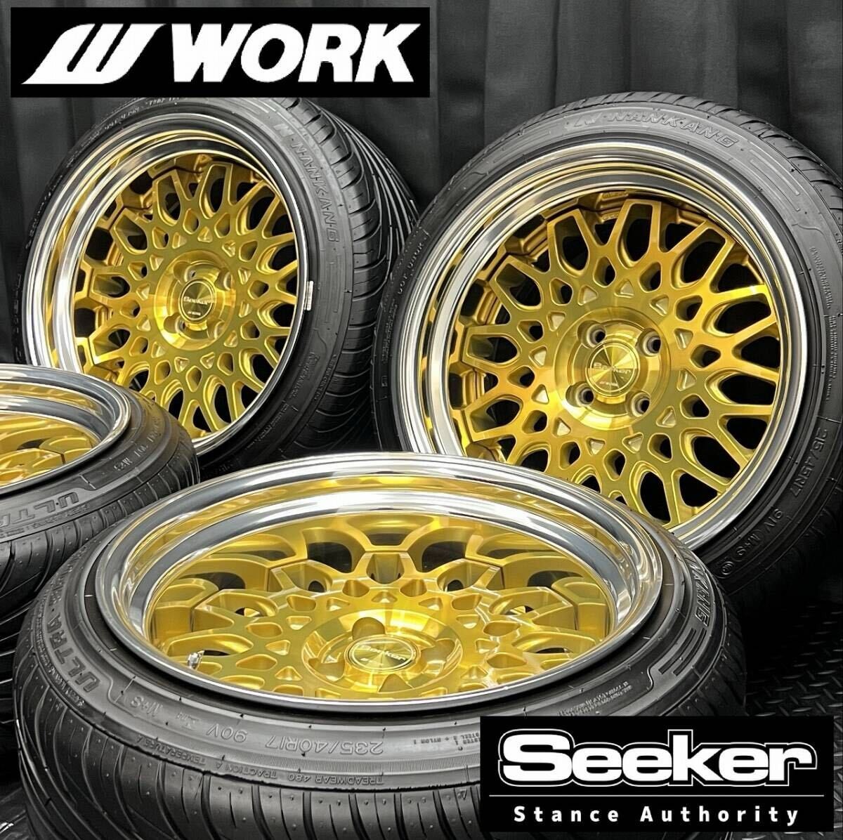 JDM WORK Seeker CX 4Wheels no tires 17x9.5+10 O 10.5+7 O 4x100 Hub