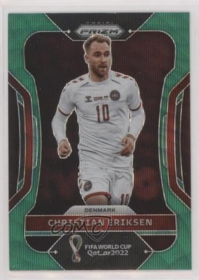 2022 Panini Prizm World Cup Qatar Green Wave Prizm Christian Eriksen #67 05ol