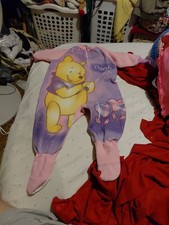 Vintage Winnie The Pooh Pink Footed Blanket Sleeper Pajamas Disney USA Sz 12M