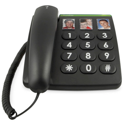 Doro PhoneEasy 331ph schnurgebundenes Telefon mit Fototasten, Schwarz NEU