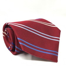 Brooks Brothers Makers Classic Tie Red Blue Repp Stripe English Silk Made USA
