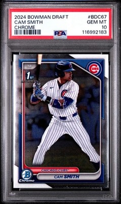 2024 Bowman Draft Cam Smith # BDC67 PSA 10 Gem Mint 1st Bowman Chrome RC