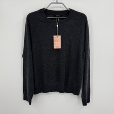 Quince Luxe 100 Baby Cashmere Pullover Sweater size L Large in Charcoal Gray