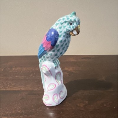 Herend Hungary Handmade Porcelain Parrot Bird Figurine Handpainted