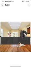 Reinforced 41 Inch Extra Tall Pet Gate 80" Extra Wide Retractable Baby Gate w...