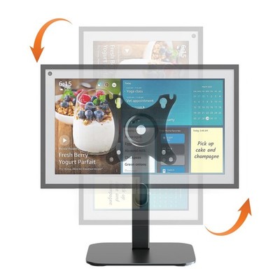 Black Swivel Tilt Adjustable Stand For Echo Show 15 Holds 5.5lbs 360 Rotation