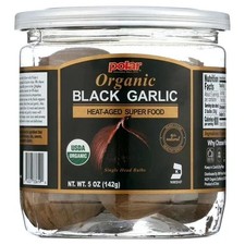 MW Polar Organic Black Garlic Naturally Cured Whole Bulbs, 5 oz Jar..
