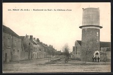Old postcard Milly, Boulevard du Sud, Le Chateau d ́eau 