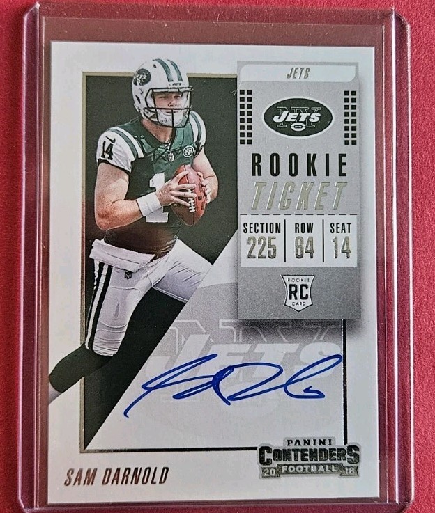 Sam Darnold RC 2018 Panini Contenders Variation On-Card Auto #103 -See Video!