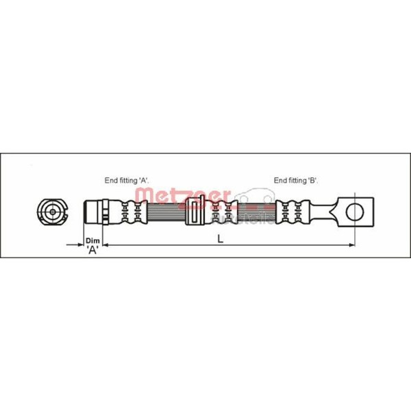 Metzger 4112825 Bremsschlauch FüR Opel Astra G Zafira A T98 F70-image