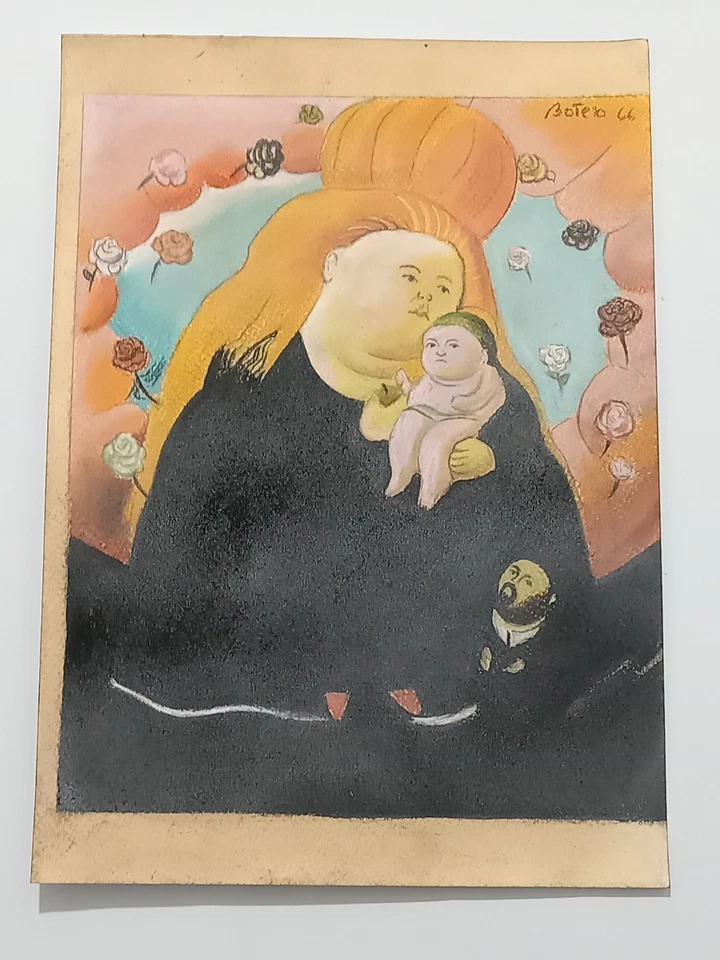 Fernando Botero Dibujo sobre papel (Hecho a mano) firmado y estampado en medios mixtos. Foto 4 de 4