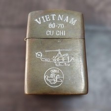Accendino elicottero Zippo Vietnam Cu Chi usato da collezione