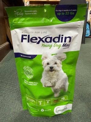 Flexadin Young Dog Mini 90ct Hip & Joint Vitamin Supplement Glucosamine Canine