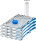 Amazon Basics Vacuum Compression Zipper Storage Bags with Hand Pump - 4 Pack, X-