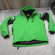 Rossignol Jacket Boys 16 Green Hooded Skiing Snow Winter Reflective Waterproof
