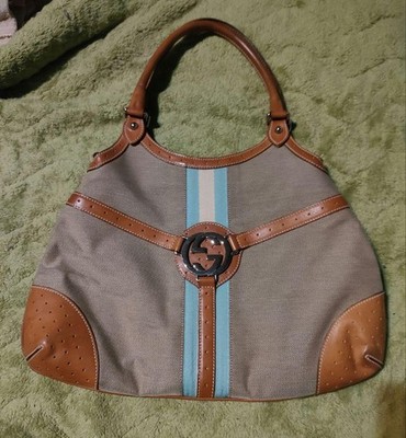 Gucci GG Canvas Handbag Beige Used