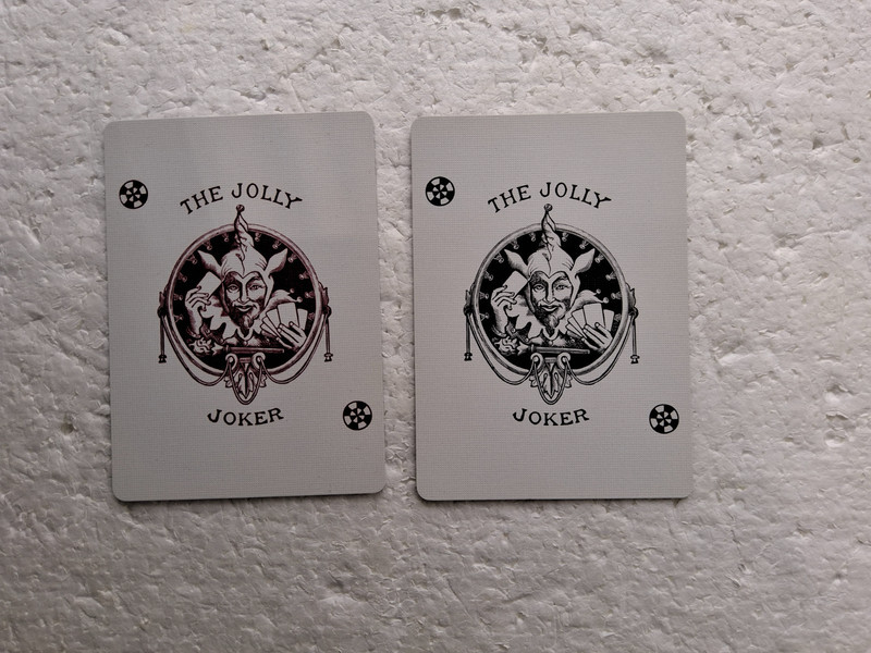 2 Single Swap Playing Cards THE JOLLY JOKER Vintage Riverside Resort Casino