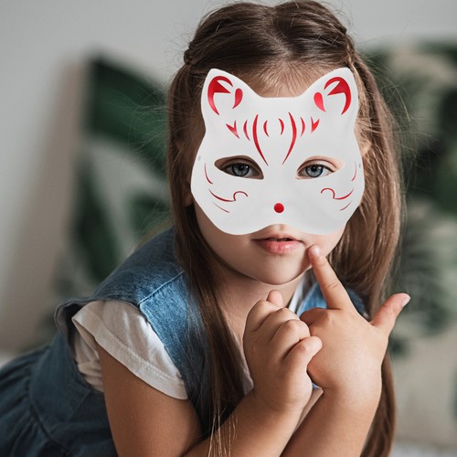 3 zestawy Maska Twarz Historia Dziecko Diy Maskarada Maski Zwierzę Dekoracja - Zdjęcie 12 z 12