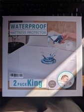 2 Pack Waterproof Mattress Protector King Size Mattress Pad DARK GREY