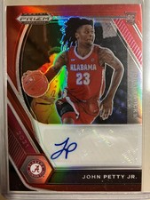 2021-22 Panini Prizm Draft Picks Auto Red #5 John Petty Jr. /199 Alabama