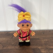 Vintage Russ Berrie Troll Doll Around the World India Turban Purple Hair 5"