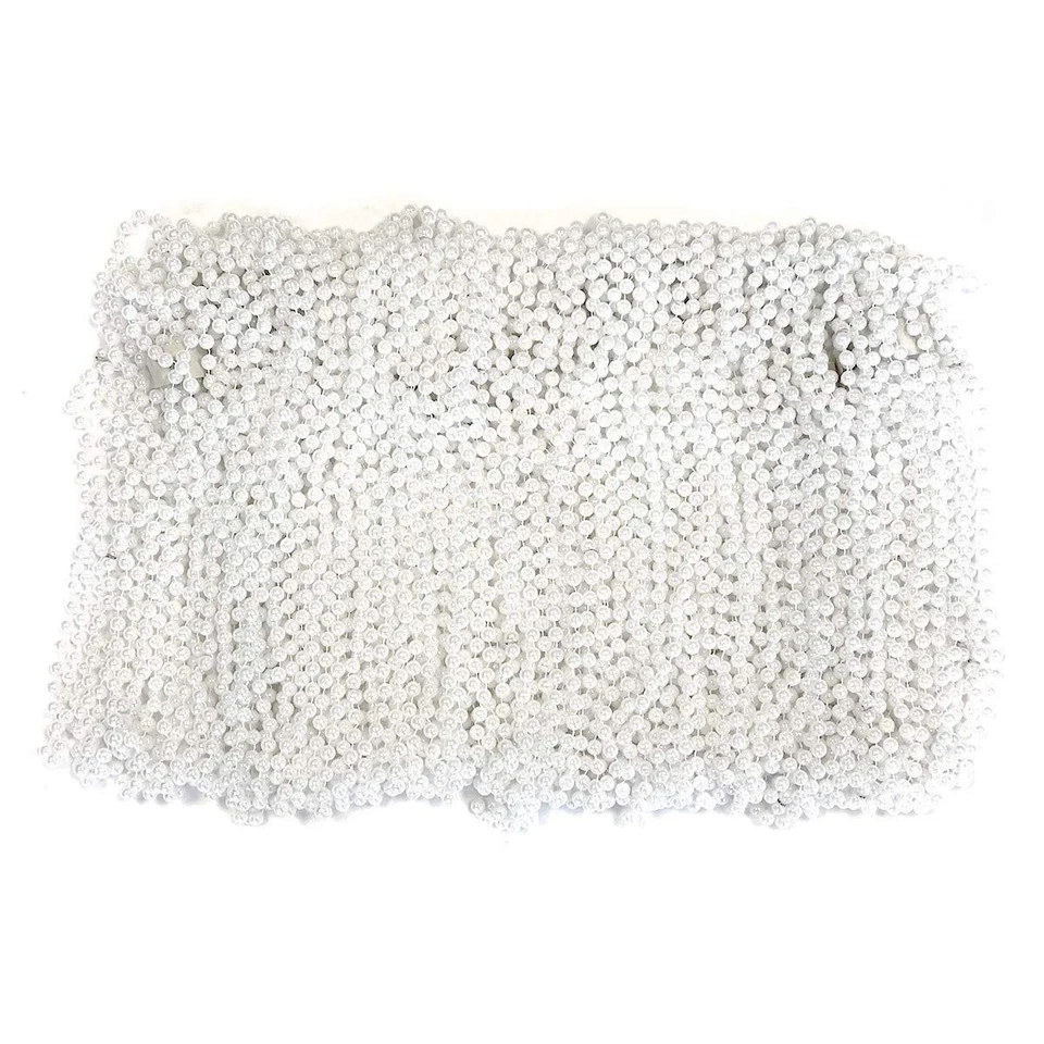 Mardi Gras бисер красный, белый, синий - 33 дюйма 7 мм, 10 дюжин, 120 штук - Изображение 3 из 4